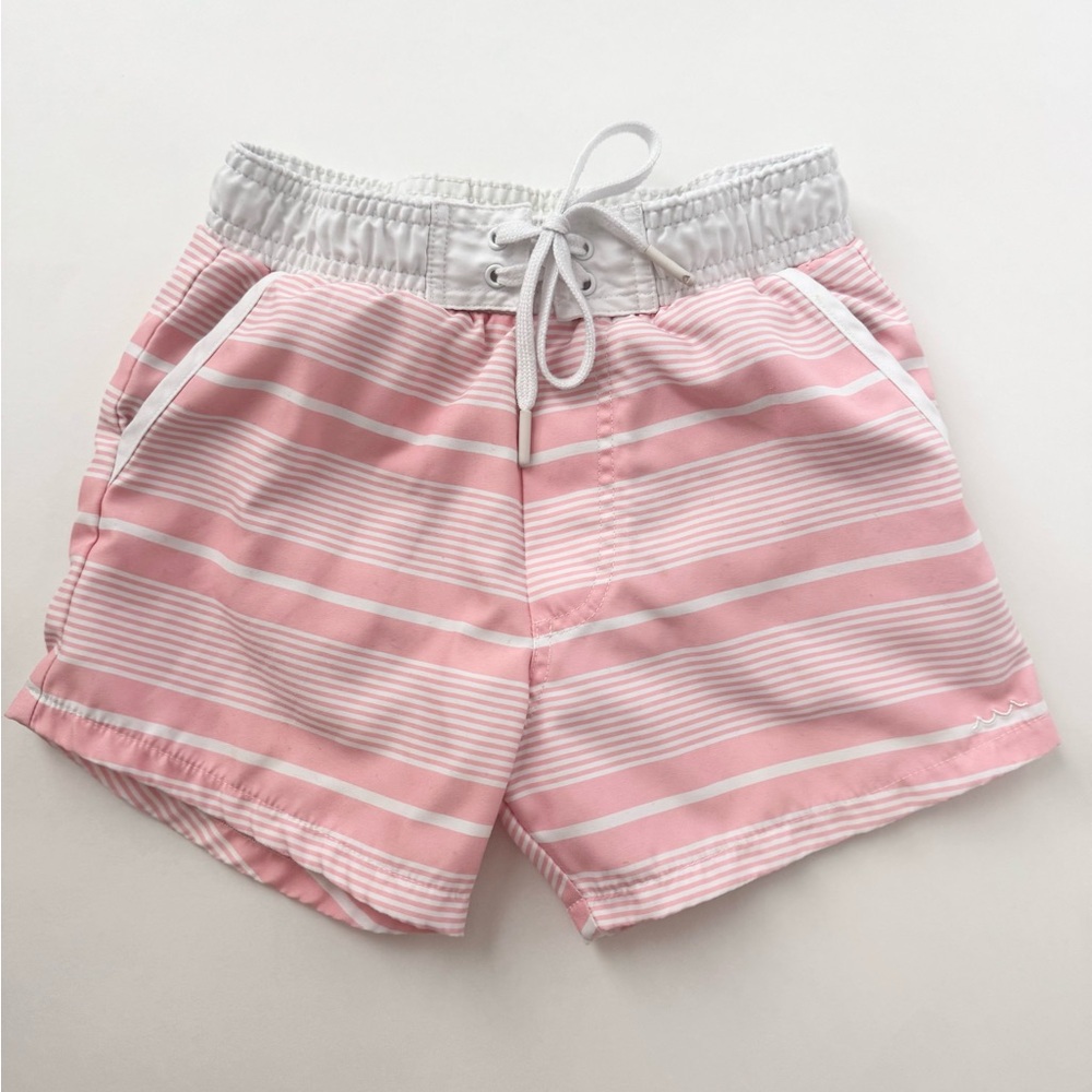 Minnow Swim size 7/8 Kids Pink Striped Swim Trunks